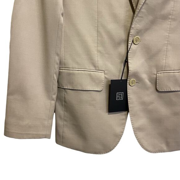 THE BLK TUX Men's TOLLEGNO 1900 Beige Suit Jacket 100% Italian Merino Wool - Picture 2 of 12